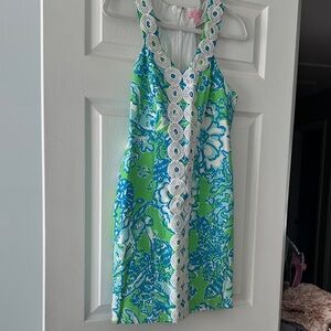 Lilly Pulitzer Blue and Green Patterned Dress